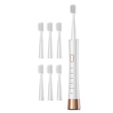 Electric Toothbrush for Adults – Sonic Toothbrush with 6 Brush Heads and Smart Timer White