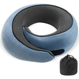Memory Foam Travel Pillow Neck Support Pillow for Airplane Sleep Peacock Blue