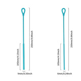 2Pcs Silicone Straw Cleaner Brushes Reusable Straw Cleaner with Bendable Steel Core Blue