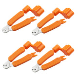 4Pcs Guitar String Replace Tool 3-In-1 Guitar Bridge Pin Remover Puller Guitar String Cutter and Winder Tool Orange
