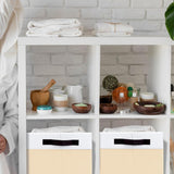 2Pcs Foldable Storage Bins Large Closet Storage Baskets for Clothes Blanket Beddings Towels Beige