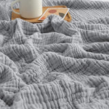 230x200cm Cotton Muslin Blanket Throw Blanket Travel Wrap Bed Cover Grey