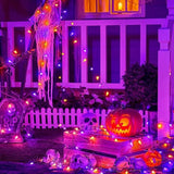 7M Solar Strawberry String Lights Waterproof Christmas LED Holiday Decor - Purple and Orange