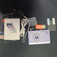 8X Zoom Digital Camera Point And Shoot Camera with 32GB Memory Card for Students Purple