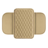 PU Leather Car Center Console Cover with 2 Storage Pocket Car Arm Rest Cover Car Interior Accessories Beige