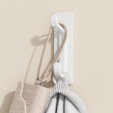 4 PCS Stainless Steel Double Adhesive Hooks with 3kg Capacity White
