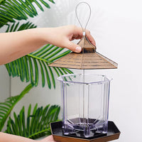 Outdoor Hanging Bird Feeder Gazebo Shape Seed Container Bronze