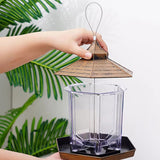 Outdoor Hanging Bird Feeder Gazebo Shape Seed Container Bronze