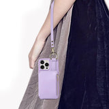 PU Leather Phone Case Crossbody Phone Cover Wallet Purse with RFID Blocking Card Holder Purple