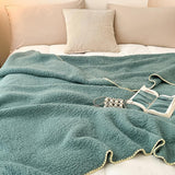 230 x 200cm Soft Faux Fur Sherpa Throw Blanket Large Cozy Blanket for Sofa Bed Green