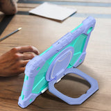 360 Rotating Stand Case for Samsung Tab A11 Plus A9 Plus with Strap Aqua Green