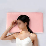 Soft Cooling Memory Foam Pillow Ultra Thin for Travel Home Office Light Pink