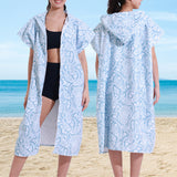 Hooded Zip Up Changing Robe Adult Microfiber Beach Towel Poncho Style 4