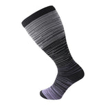 3 Pairs Plus Size Compression Socks for Women Men Knee High Stripes
