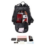 Anti Theft Women Backpack with Water Repellent for Travel Black