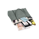 Women Tote Bag for Work Travel Canvas Laptop Handbag Shoulder Bag Green