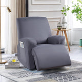 Full Wrapped Stretch Recliner Chair Cover Elastic Recliner Sofa Slipcover Dark Gray