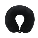 Travel Neck Pillow Memory Foam U Shaped Pillow for Flights Road Trips Office Black