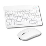 Ultra-Slim Portable Wireless Bluetooth Keyboard & Mouse Combo for Tablets and Laptops White