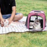 Washable Pet Carrier for Large Cats and Dogs Travel Pink