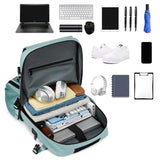 Large Travel Backpack Water Resistant Laptop Backpack Camping Rucksack With Separate Shoe Pocket Green