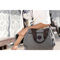Crossbody Bag 3-Compartments Satchel Handbags Purse Messenger Shoulder Bag Grey