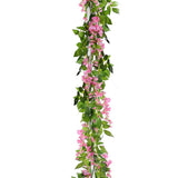 4PCS Artificial Silk Wisteria Vine Hanging Garlands 1.8m for Home & Garden Decoration Pink