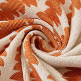 Reversible Sofa Couch Cover Boho Chenille Blanket Orange