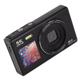 5K HD Dual-Screen Digital Camera Point-and-Shoot Selfie Camera with LED Fill Light Black