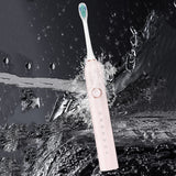 6-Mode Electric Toothbrush with 10 Brush Heads Rechargeable  Toothbrush Set for Home Travel Pink