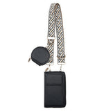 PU Leather Cell Phone Purse Women Small Crossbody Bags Cellphone Wallet Black