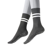 3 Pairs of Yoga Socks Non-Slip Grips Anti-Skid Pilates Barre Dance Cushioned Socks Grey