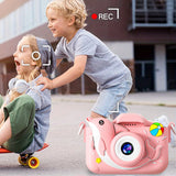 1080P HD Cute Animal Kids Digital Camera Toy Gift with 64G Memory Card Style 1
