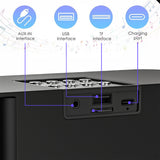 Portable Bluetooth 5.3 Speaker with 2 Wireless Microphones Home Karaoke Speaker Machine Black