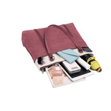 Women Tote Bag for Work Travel Canvas Laptop Handbag Shoulder Bag Red