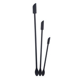 3Pcs Set Mini Silicone Spatula Reusable Cosmetics Splatula Jar Scrapers Black