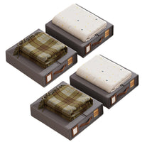 4Pcs Set Bed Sheet Organizers Bedding Storage Bags Grey