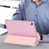 Tri-Fold Smart Cover Auto Wake Sleep Compatible Case for iPad 10th 11th Gen A16 Pink