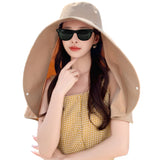 Sun Hats Wide Brim Fishing Hat UV Protection Bucket Hats Khaki