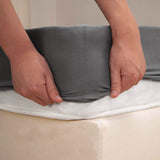 Elastic Box Spring Cover 4 Sides Wrap Around Bed Skirt Gray