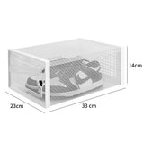 2 Pcs Shoe Storage Boxes Organizers Clear Plastic Stackable for Entryway Closet White