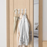 4 PCS Stainless Steel Double Adhesive Hooks with 3kg Capacity White