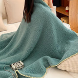 230 x 200cm Soft Faux Fur Sherpa Throw Blanket Large Cozy Blanket for Sofa Bed Green