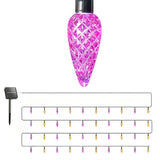 7M Solar Strawberry String Lights Waterproof Christmas LED Holiday Decor - Purple and Orange