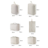 6Pcs Set Packing Cubes for Suitcases Travel Luggage Organizers Clothing Sorting Bags Beige