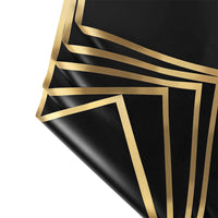 Set of 20 Sheets Flower Wrapping Paper Waterproof Floral Bouquet Packaging Paper for Wedding Birthday DIY Black Gold Edge