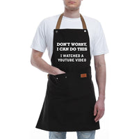 3 Pockets Cooking Apron Kitchen Letters Printed Adjustable Apron Style 2