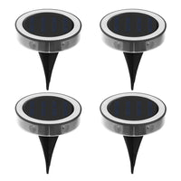 4Pcs Solar Ground Lights Outdoor Bright In-Ground Landscape Lighting Pathway Lawn Patio Yard Deck Decor White Light