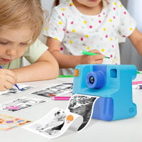 1080P Kids Instant Print Camera Digital Video Cameras with Print Papers and 32GB TF Card Blue