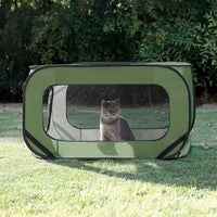 Portable Car Seat Pet Kennel Pop Up Dog Cat Tent Bed Green